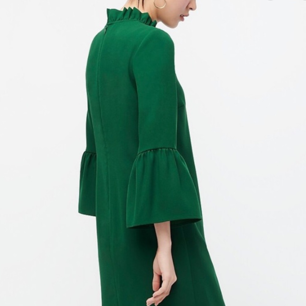 J. Crew Ruffle Neck Shift Dress 365 Crepe Size 8